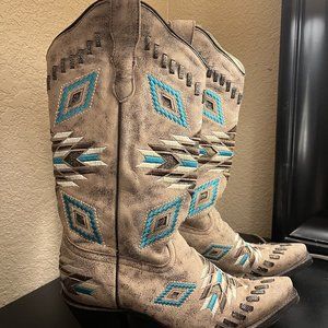 Corral Turquoise Aztec Boots